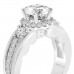 1.20 ct Ladies Round Cut Diamond Semi Mounting Engagement Ring in 14 kt White Gold